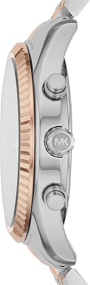 Michael Kors Lexington Chronograph Crystals Black Dial Two Tone Steel Strap Watch for Men - MK8714