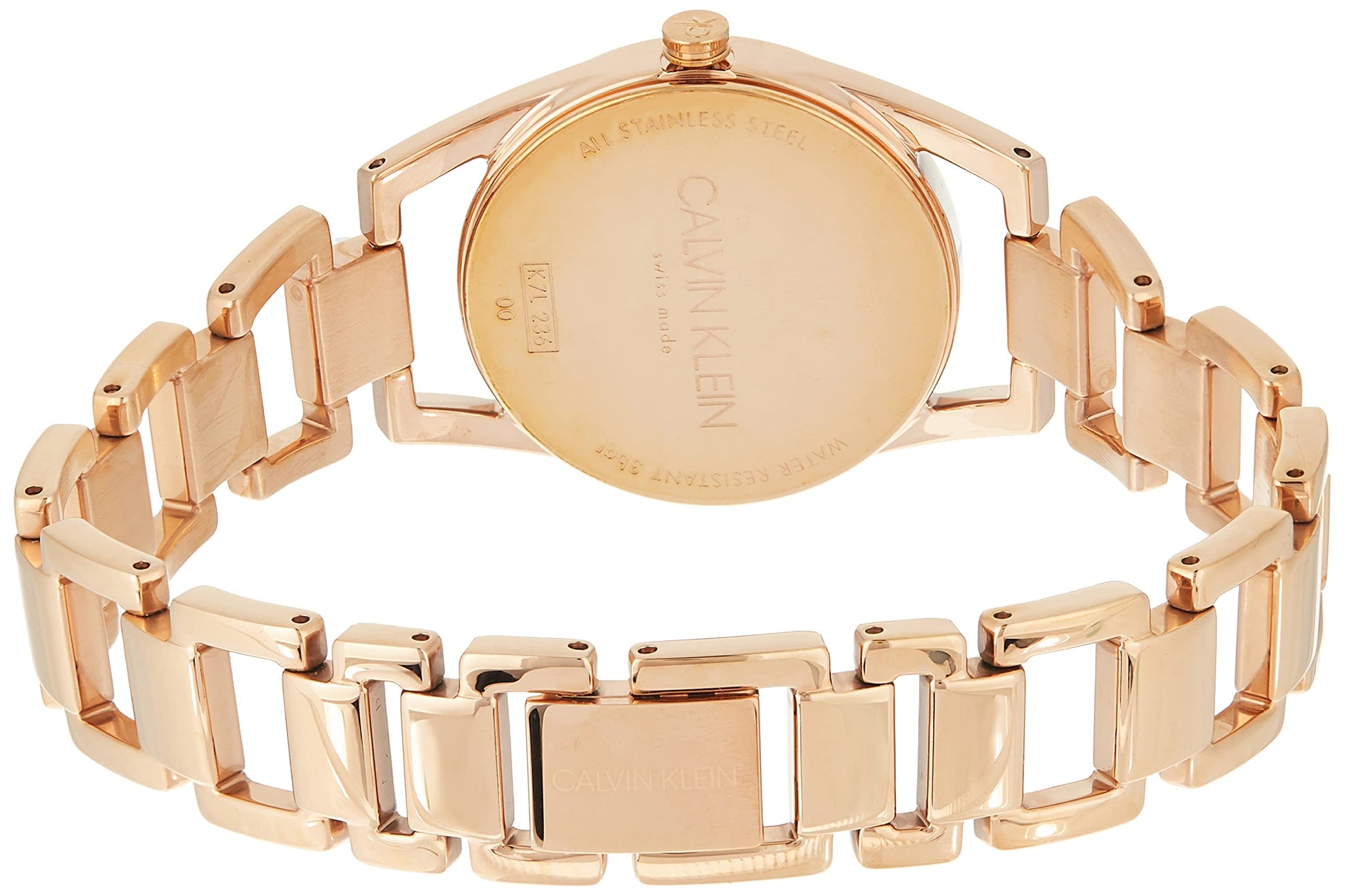 Calvin Klein Dainty White Dial Rose Gold Steel Strap Watch for Women - K7L23646