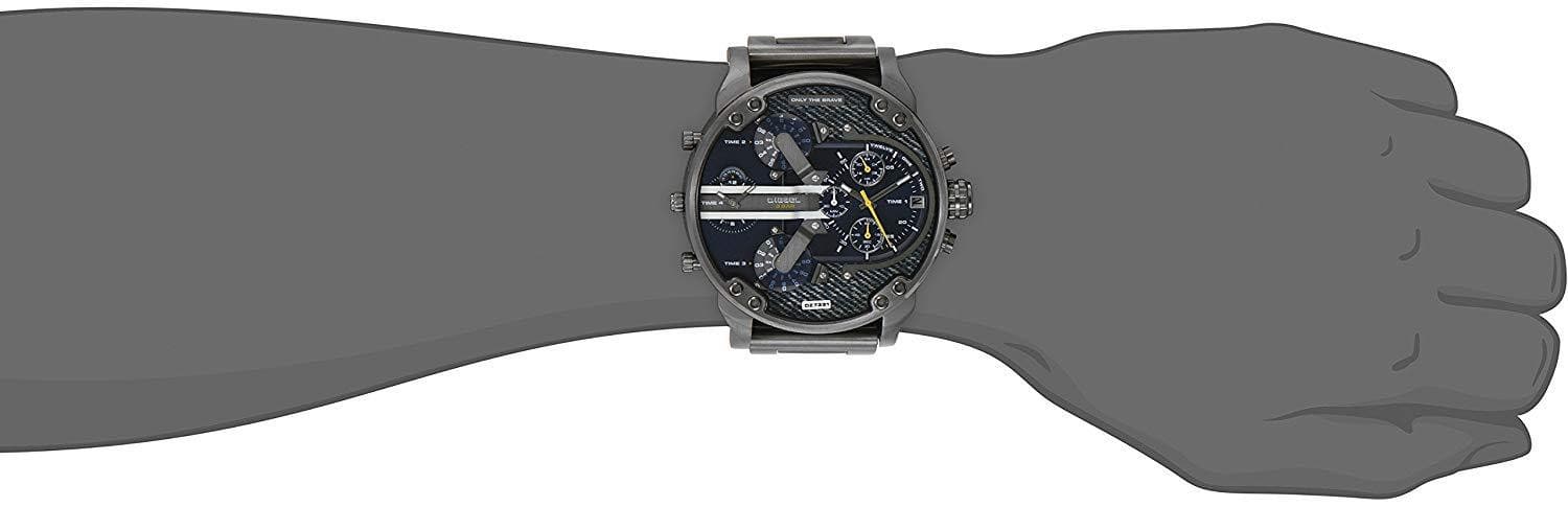 Diesel Big Daddy 2.0 Blue Dial Grey Stainless Strap Watch For Men - DZ7331