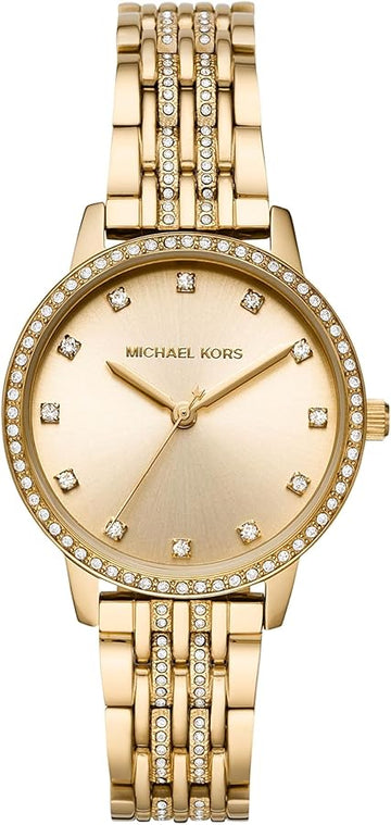 Michael Kors Melissa Quartz Gold Dial Gold Steel Strap Watch for Women - MK4368