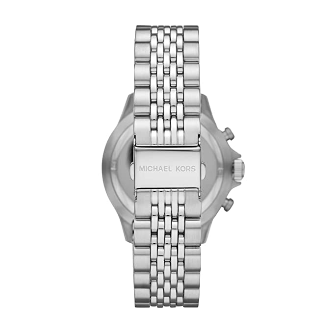 Michael Kors Bayville Chronograph Black Dial Silver Steel Strap Watch For Men - MK8749