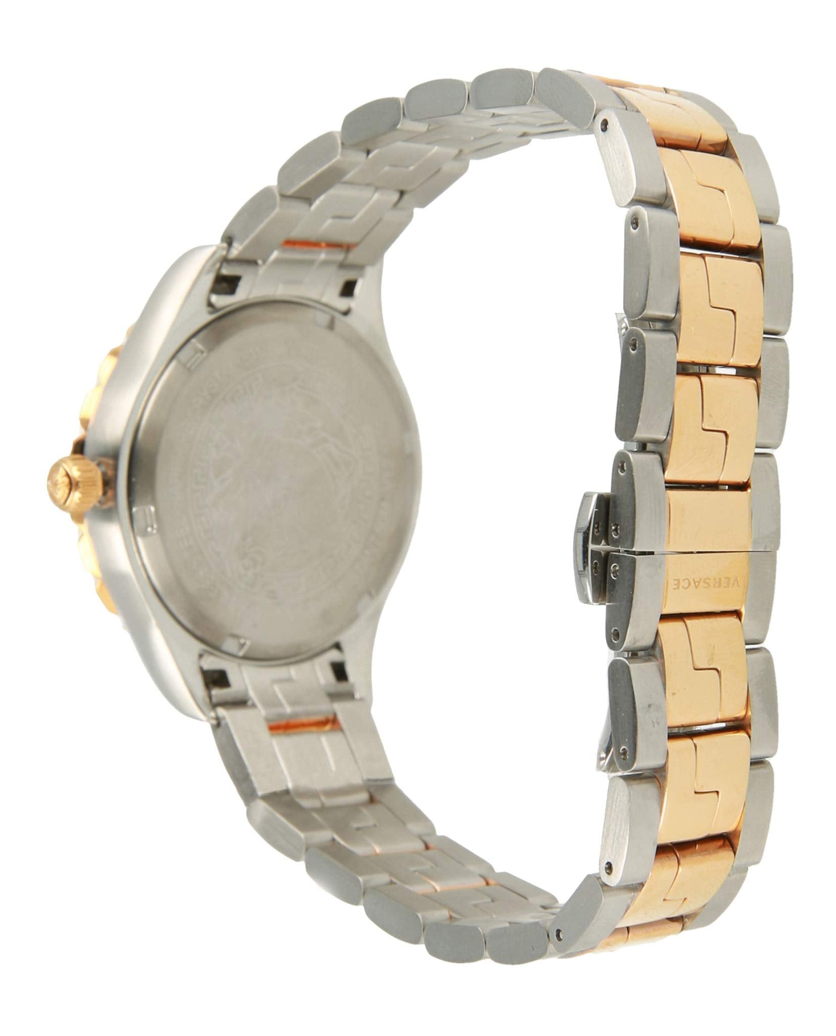 Versace Hellenyium Silver Dial Two Tone Steel Strap Watch for Women - V12030015