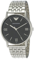 Emporio Armani Kappa Black Dial Silver Steel Strap Watch For Men - AR11152
