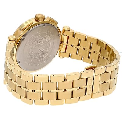 Versace Aion Chronograph Black Dial Gold Steel Strap Watch For Men - VE1D01721