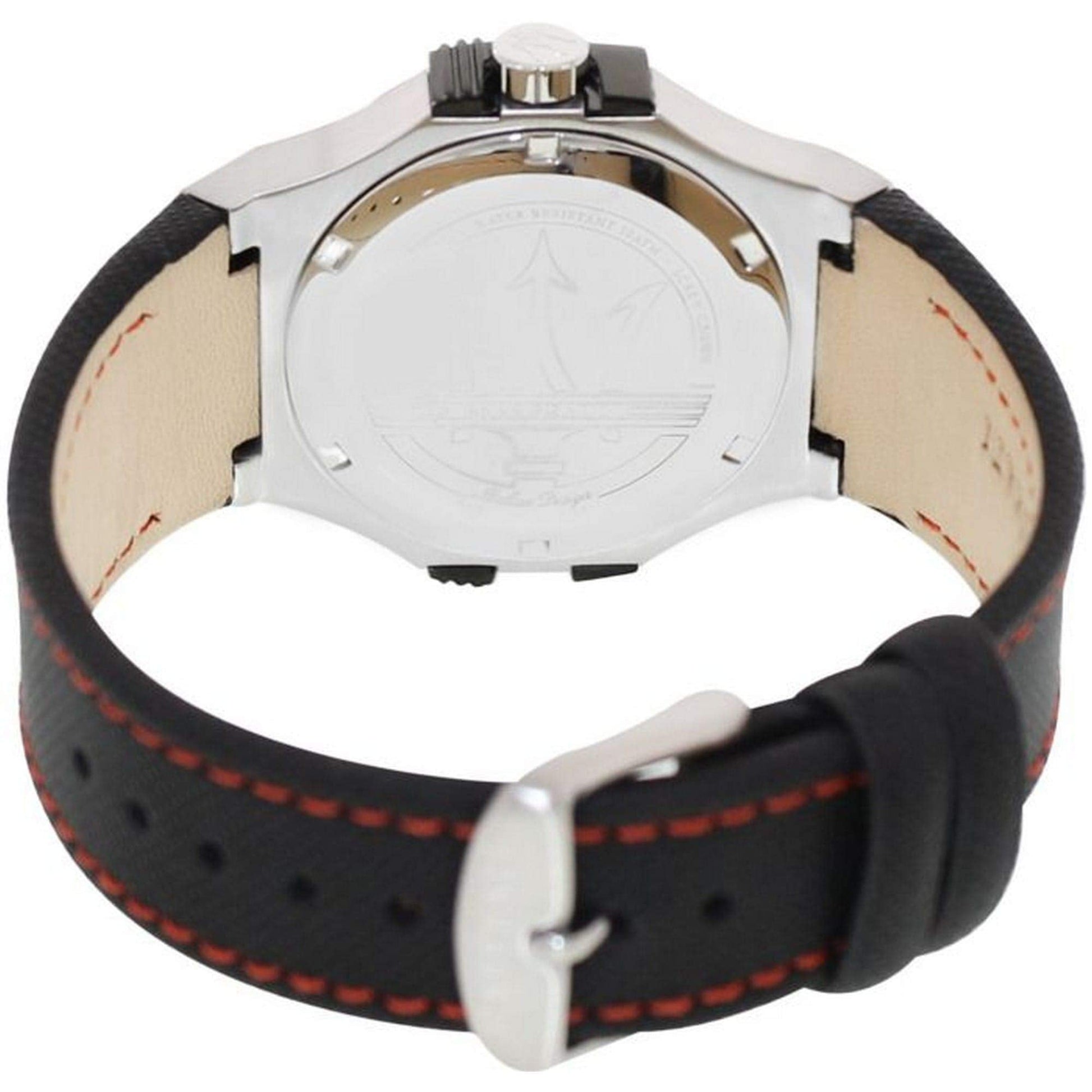 Maserati Potenza Black Dial Black Leather Strap Watch For Men - R8851108001