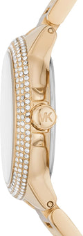 Michael Kors Mini Camille Chronograph White Dial Rose Gold Steel Strap Watch For Women - MK6844