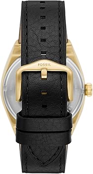 Fossil Everett Automatic Skeleton Black Dial Black Leather Strap Watch for Men - ME3208