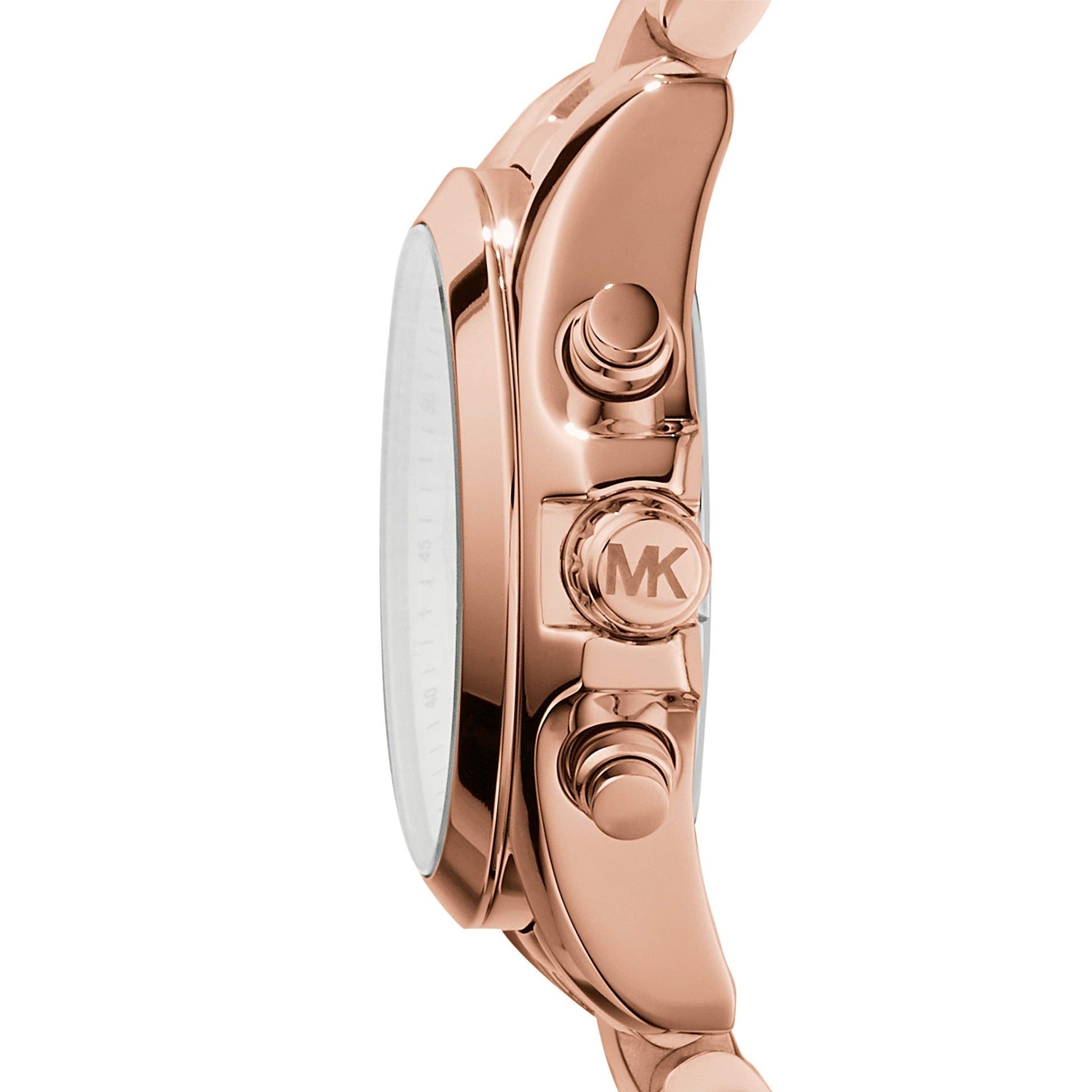 Michael Kors Bradshaw Chronograph Rose Gold Dial Rose Gold Steel Strap Watch for Women - MK5799