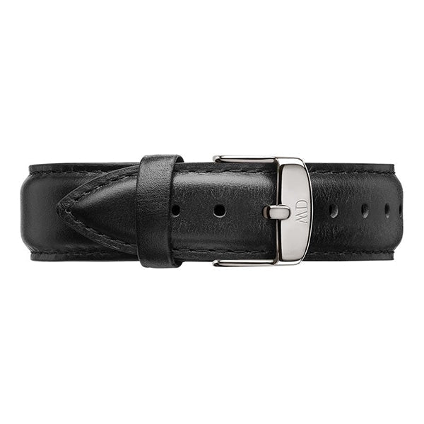 Daniel Wellington Dapper Sheffield White Dial Black Leather Strap Watch For Women - DW00100096