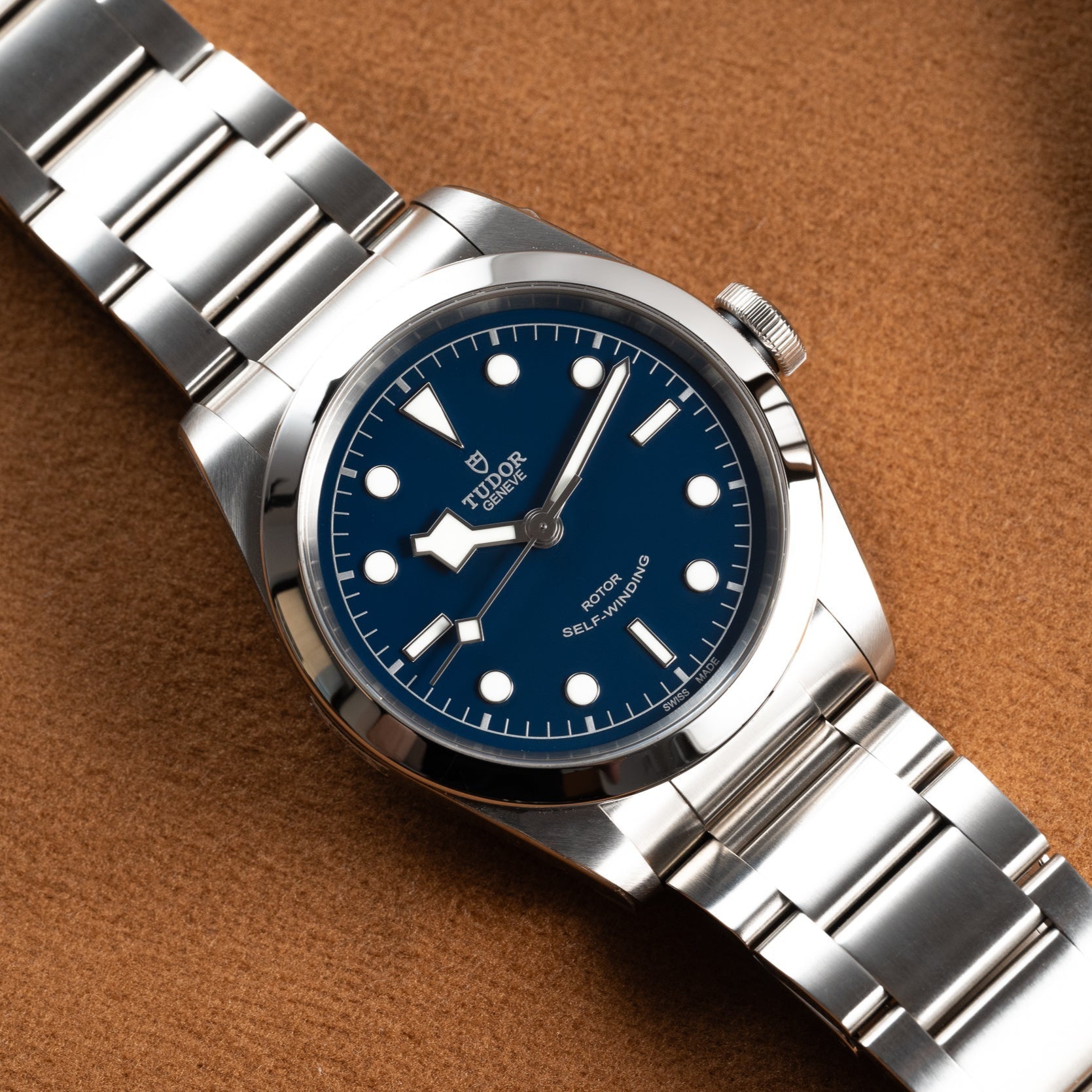 Tudor Black Bay Automatic Blue Dial Silver Steel Strap Watch for Men - M79540-0004