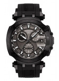 Tissot T Race Chronograph Anthracite Black Dial Black Silicone Strap Watch For Men - T115.417.37.061.03