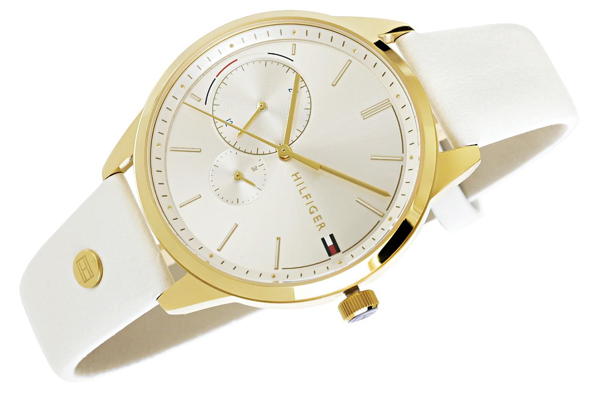 Tommy Hilfiger Brooklyn Quartz White Dial White Leather Strap Watch for Women - 1782018
