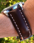 Breitling Superocean Heritage 42mm Rose Gold Chronometer Black Dial Brown Leather Strap Mens Watch - U1732112
