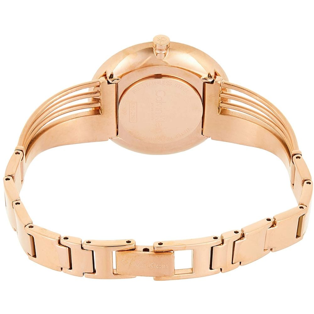 Calvin Klein Drift White Dial Rose Gold Steel Strap Watch for Women - K6S2N616