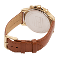 Tommy Hilfiger Claudia Rose Gold Dial Brown Leather Strap Watch for Women - 1781818