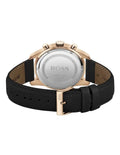 Hugo Boss Skymaster Chronograph Blue Dial Black Leather Strap Watch for Men - 1513783