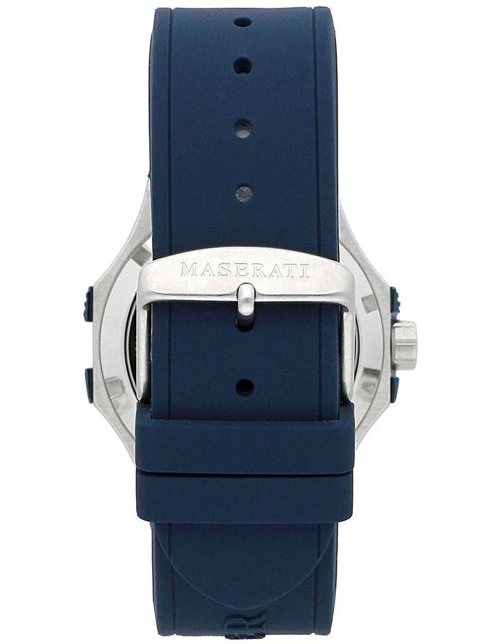 Maserati Potenza 42mm Blue Dial Automatic Silicone Strap Watch For Men - R8821108028