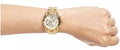 Michael Kors Lexington Quartz Gold Dial Gold Steel Strap Watch For Women - MK6267
