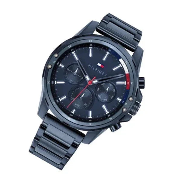 Tommy Hilfiger Mason Blue Dial Blue Steel Strap Watch for Men - 1791789