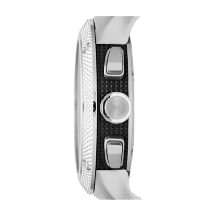 Burberry Utilitarian Chronograph Black Dial Silver Steel Strap Watch For Men - BU9800
