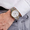 Michael Kors Lexington Silver Dial Two Tone Steel Strap Watch for Men - MK8344