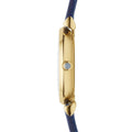 Emporio Armani Gianni T Bar Blue Dial Blue Leather Strap Watch For Women - AR1875