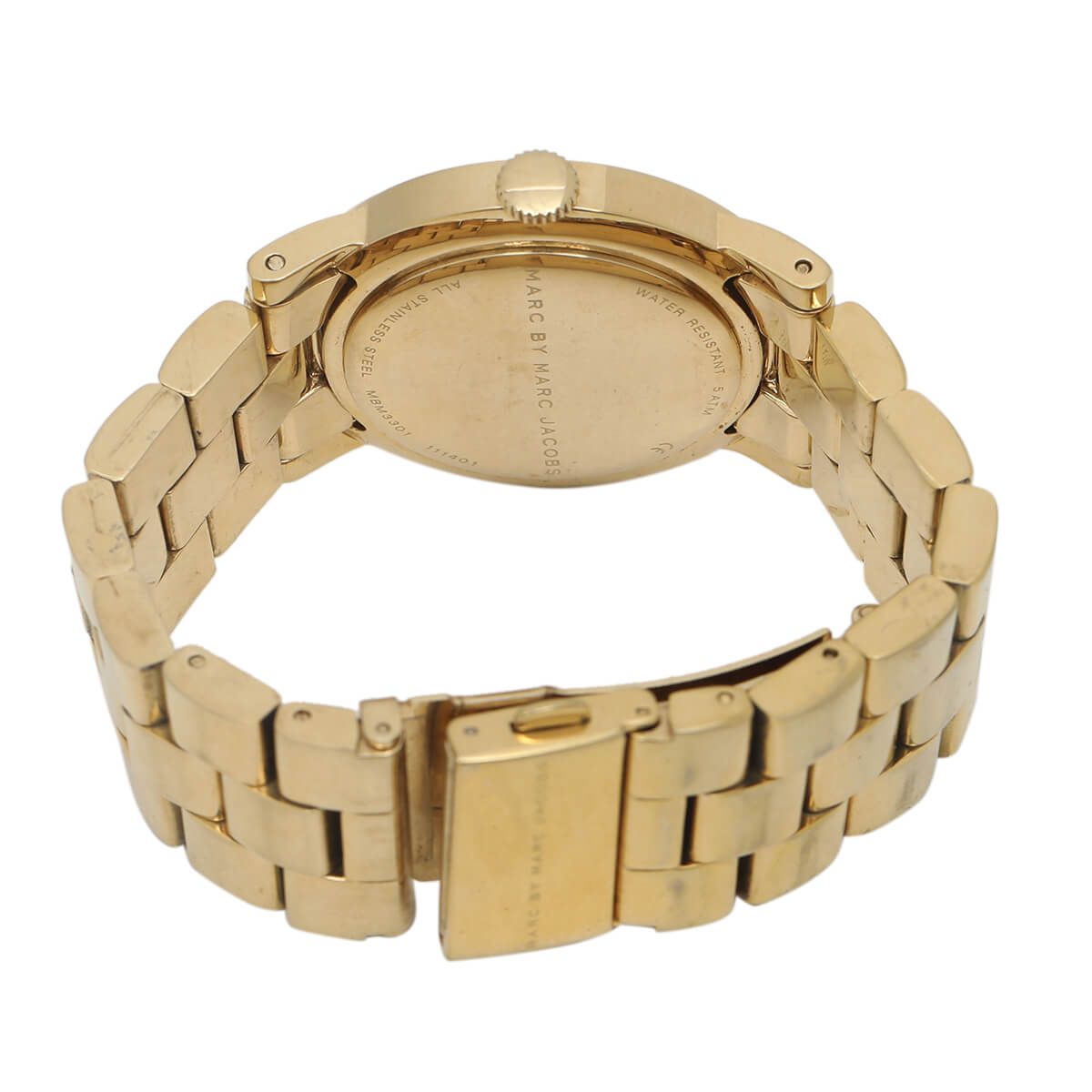 Marc Jacobs Amy Blue Dial Gold Steel Strap Watch for Women - MBM3301