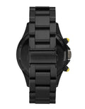 Marc Jacobs Rock Chronograph Black Dial Black Steel Strap Watch for Men - MBM5026