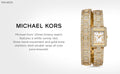 Michael Kors Emery Analog Crystals White Dial Gold Steel Strap Watch for Women - MK4835
