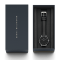 Daniel Wellington Classic Petite Sheffield Black Dial Black Leather Strap Watch For Women - DW00100236