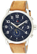 Tommy Hilfiger Briggs Chronograph Blue Dial Brown Leather Strap Watch for Men - 1791424