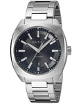 Gucci GG2570 Quartz Black Dial Silver Steel Strap Watch For Men - YA142301