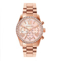 Michael Kors Lexington Chronograph Rose Gold Dial Rose Gold Steel Strap Watch for Women - MK7242