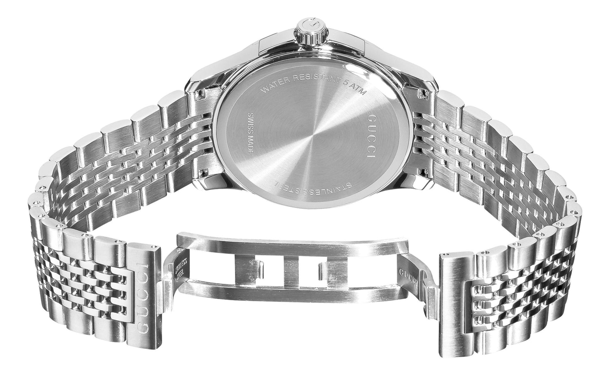 Gucci G Timeless Diamonds Mother of Pearl Dial Silver Steel Strap Watch For Women - YA126510