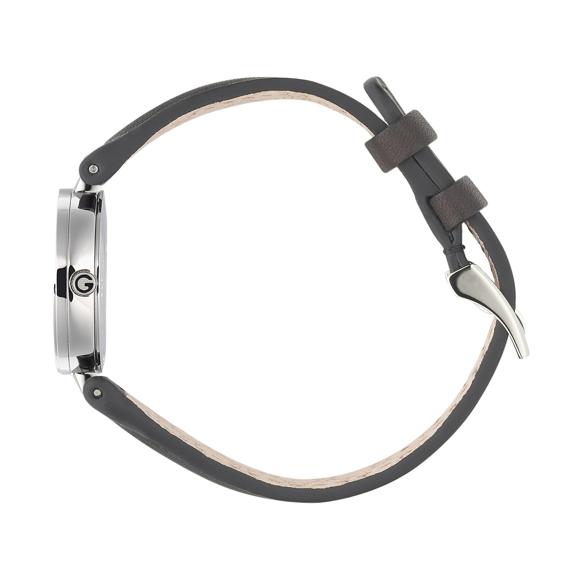 Gucci G Interlocking Black Dial Black Leather Strap Watch For Women - YA133501