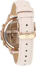 Tommy Hilfiger Carly Cream Dial Cream Leather Strap Watch for Women -1781789