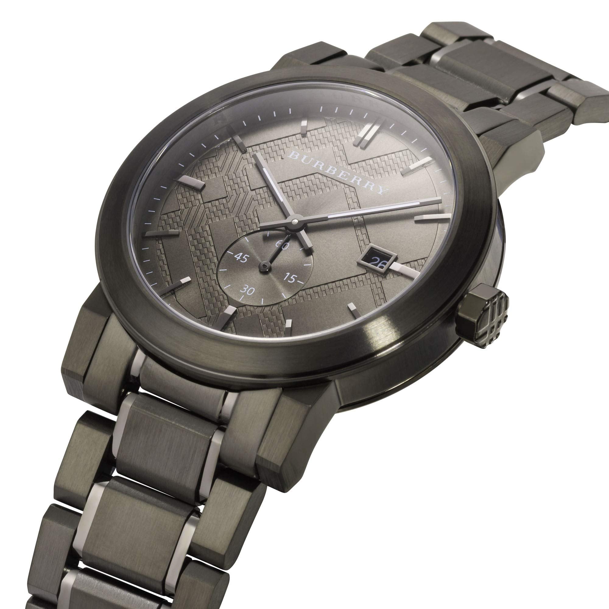 Burberry The City Black Dial Black Steel Strap Watch for Men - BU9902