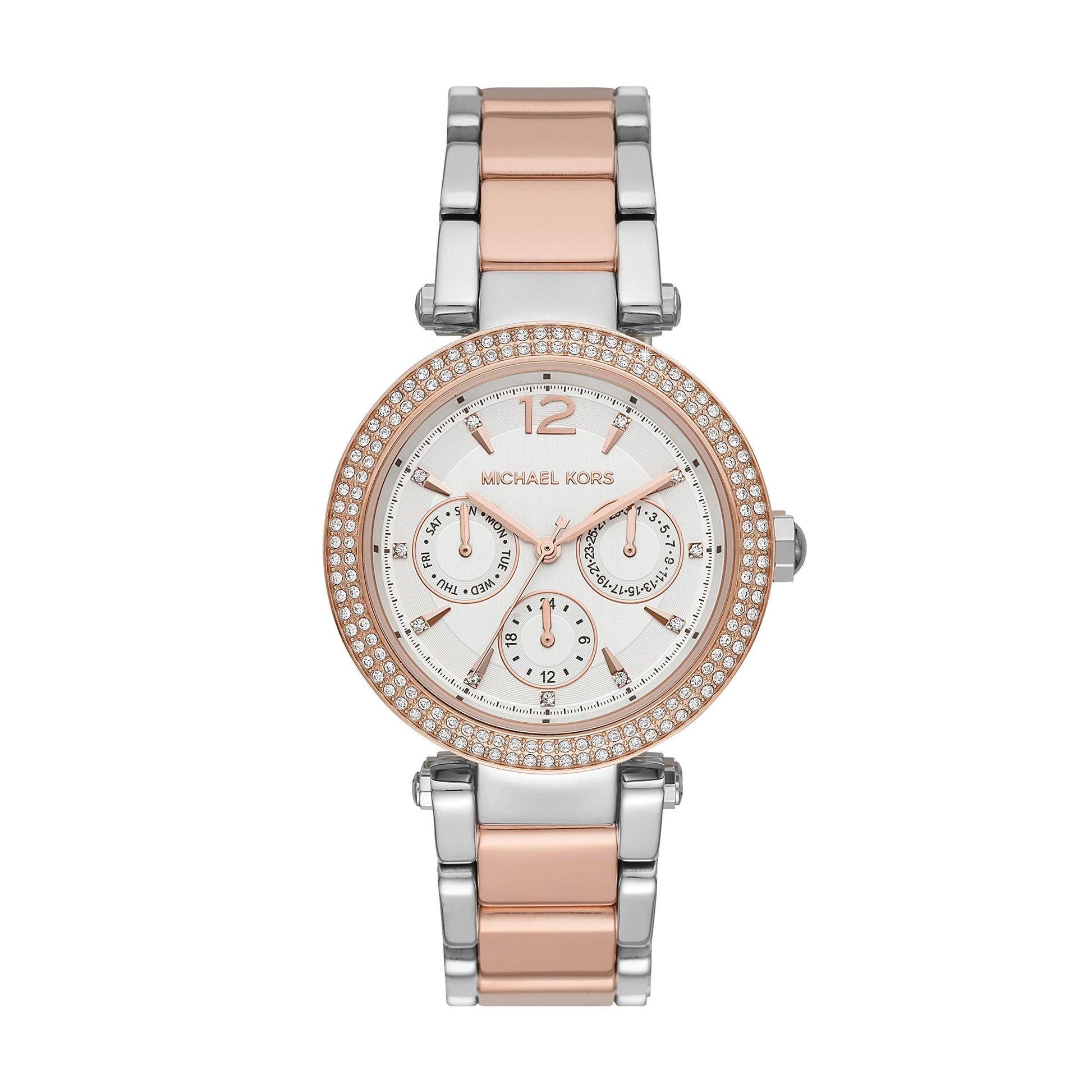 Michael Kors Parker White Dial Two Tone Steel Strap Watch for Women - MK5820