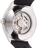 Emporio Armani Meccanico White Skeleton Dial Black Leather Strap Watch For Men - AR60003