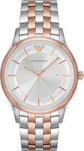 Emporio Armani Lambda Analog Silver Dial Two Tone Steel Strap Watch For Men - AR11044
