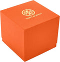 Tory Burch Oval Crystals Mother of Pearl Dial Two Tone Steel Strap Watch for Women - YBW6037