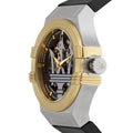 Maserati Potenza Automatic Skeleton Dial Black Leather Strap Watch For Men - R8821108011