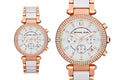 Michael Kors Parker White Dial Two Tone Steel Strap Watch for Women - MK5774