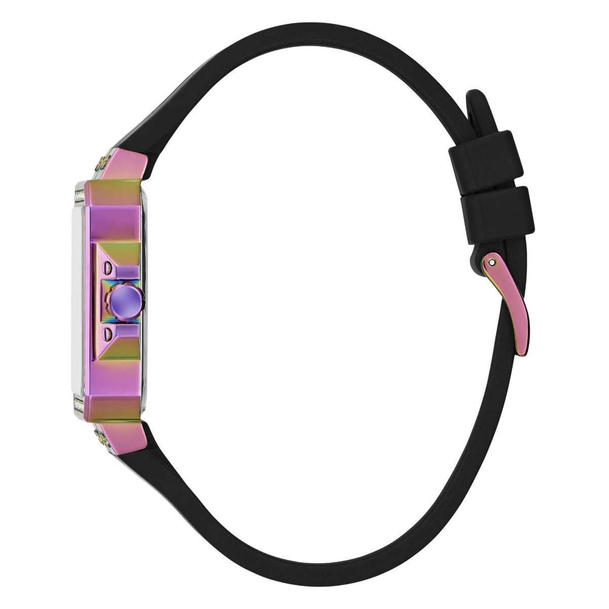 Guess Libra Black Dial Black Silicone Strap Watch For Women - GW0618L3