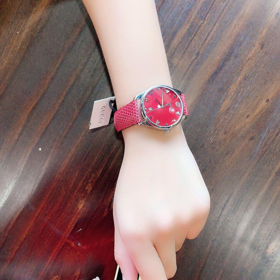 Gucci G-Timeless Cherry Red Mother of Pearl Dial 27mm Watch For Women - YA126584