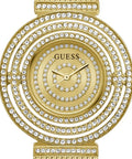 Guess Dream Quartz Gold Dial Gold Mesh Strap Watch For Women - GW0550L2