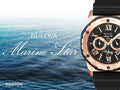 Bulova Marine Star Chronograph Black Dial Black Rubber Strap Watch for Men - 98B104