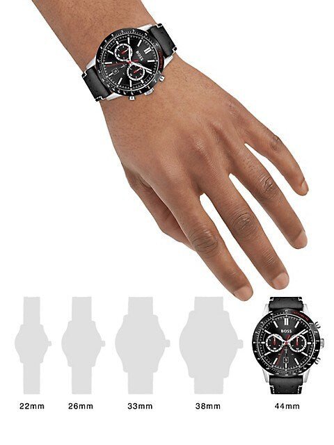 Hugo Boss Allure Black Dial Black Leather Strap Watch for Men - 1513920