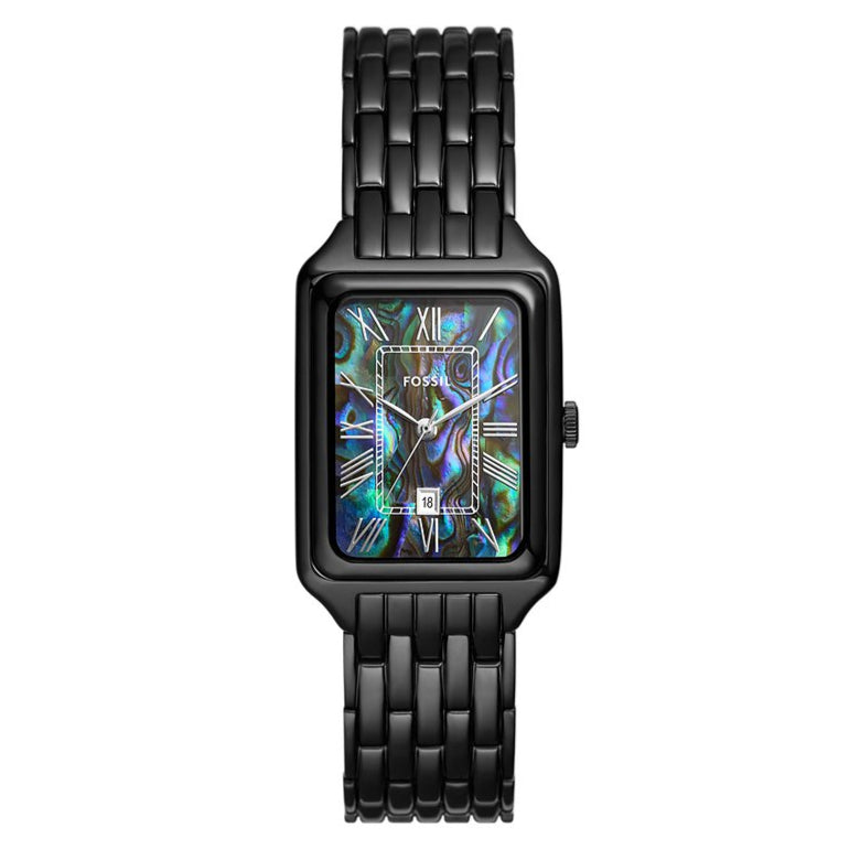 Fossil Raquel Three Hand Date Black Dial Black Steel Strap Watch For Women - ES5340