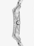 Michael Kors Sage Three-Hand White Dial Silver Steel Strap Watch for Women - MK4807